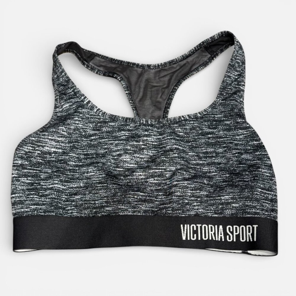 White Black Victoria's Secret Sport The Player Racerback Sports Bra size S
